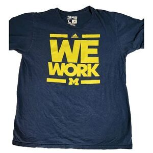Adidas Adult Large Blue Yellow We Work Michigan‎ Athletic Wolverines Go To Tee